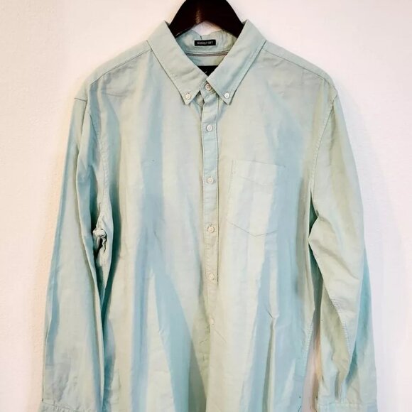 American Eagle Outfitters Shirt Medium Vintage Fit Light Green Button Up XL - Picture 1 of 3